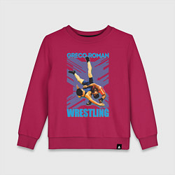 Свитшот хлопковый детский Greco-roman wrestling, цвет: маджента