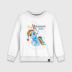 Свитшот хлопковый детский Rainbow Dash, цвет: белый