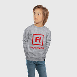 Свитшот хлопковый детский Adobe Flash, цвет: меланж — фото 2
