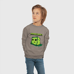 Свитшот хлопковый детский Minecraft Creeper, цвет: утренний латте — фото 2