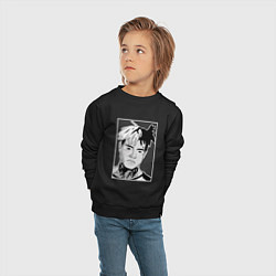 Свитшот хлопковый детский XXXtentacion portrait, цвет: черный — фото 2
