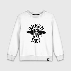 Свитшот хлопковый детский Green Day: Class of 13, цвет: белый