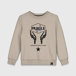 Свитшот хлопковый детский Fragile Express, цвет: миндальный