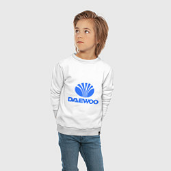 Свитшот хлопковый детский Logo daewoo, цвет: белый — фото 2