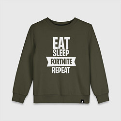 Детский свитшот Eat Sleep Fortnite Repeat