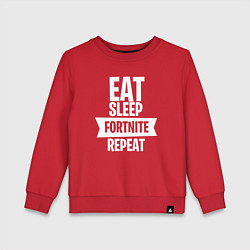 Детский свитшот Eat Sleep Fortnite Repeat