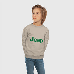 Свитшот хлопковый детский Logo Jeep, цвет: миндальный — фото 2