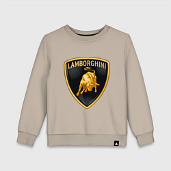 Свитшот хлопковый детский Lamborghini logo, цвет: миндальный