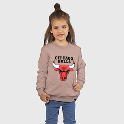 Свитшот хлопковый детский Chicago Bulls, цвет: пыльно-розовый — фото 2