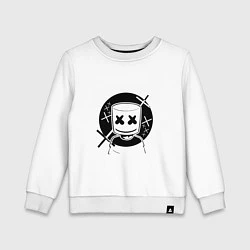 Свитшот хлопковый детский Marshmello: XXX, цвет: белый