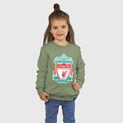 Свитшот хлопковый детский Liverpool FC, цвет: авокадо — фото 2