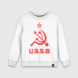 Свитшот хлопковый детский USSB, цвет: белый