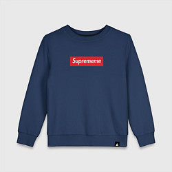 Свитшот хлопковый детский Suprememe, цвет: тёмно-синий