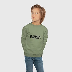 Свитшот хлопковый детский NASA, цвет: авокадо — фото 2