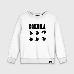 Свитшот хлопковый детский Godzilla Mood, цвет: белый