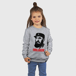 Свитшот хлопковый детский Fidel Castro цвета меланж — фото 2