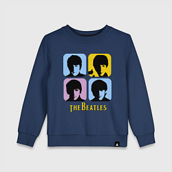 Свитшот хлопковый детский The Beatles: pop-art, цвет: тёмно-синий