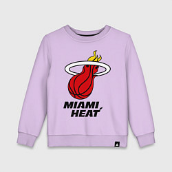 Свитшот хлопковый детский Miami Heat-logo, цвет: лаванда