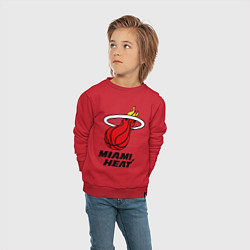 Свитшот хлопковый детский Miami Heat-logo, цвет: красный — фото 2