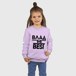 Свитшот хлопковый детский Влад the best, цвет: лаванда — фото 2