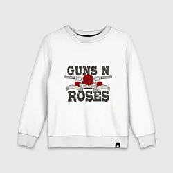 Свитшот хлопковый детский Guns n Roses: rock'n'roll, цвет: белый