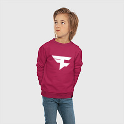 Свитшот хлопковый детский FAZE Symbol, цвет: маджента — фото 2