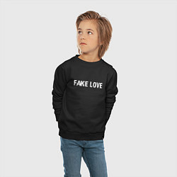 Свитшот хлопковый детский FAKE LOVE, цвет: черный — фото 2