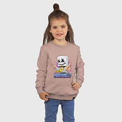 Свитшот хлопковый детский Marshmello Music, цвет: пыльно-розовый — фото 2