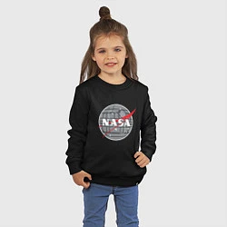 Свитшот хлопковый детский NASA: Death Star, цвет: черный — фото 2