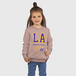 Свитшот хлопковый детский Lebron 23: Los Angeles, цвет: пыльно-розовый — фото 2
