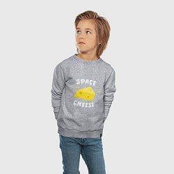 Свитшот хлопковый детский Space Cheese, цвет: меланж — фото 2