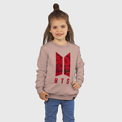 Свитшот хлопковый детский BTS Roses, цвет: пыльно-розовый — фото 2