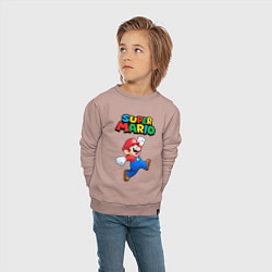Свитшот хлопковый детский Super Mario, цвет: пыльно-розовый — фото 2