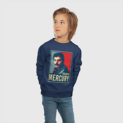 Свитшот хлопковый детский Freddie Mercury, цвет: тёмно-синий — фото 2