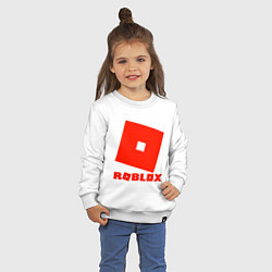 Свитшот хлопковый детский Roblox Logo, цвет: белый — фото 2