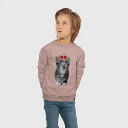 Свитшот хлопковый детский Meow kitten, цвет: пыльно-розовый — фото 2