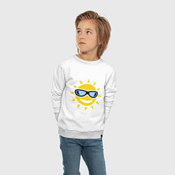 Свитшот хлопковый детский Солнышко в очках, цвет: белый — фото 2