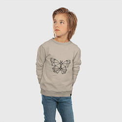 Свитшот хлопковый детский Полигональная бабочка, цвет: миндальный — фото 2