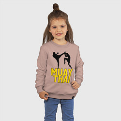 Свитшот хлопковый детский Muay Thai, цвет: пыльно-розовый — фото 2