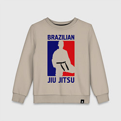Свитшот хлопковый детский Brazilian Jiu jitsu, цвет: миндальный