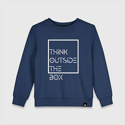 Свитшот хлопковый детский Think outside the box, цвет: тёмно-синий