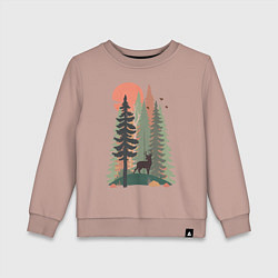Свитшот хлопковый детский Forest Adventure, цвет: пыльно-розовый