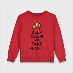 Свитшот хлопковый детский Keep Calm & Take profit, цвет: красный