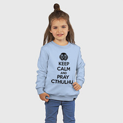 Свитшот хлопковый детский Keep Calm & Pray Cthulhu, цвет: мягкое небо — фото 2