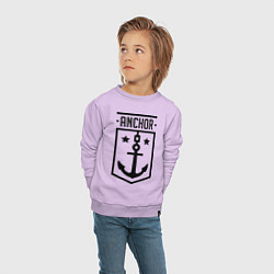 Свитшот хлопковый детский Anchor Shield, цвет: лаванда — фото 2