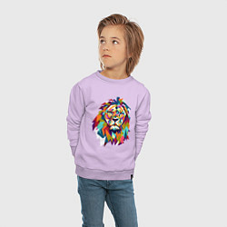 Свитшот хлопковый детский Lion Art, цвет: лаванда — фото 2