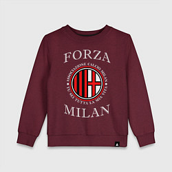 Свитшот хлопковый детский Forza Milan цвета меланж-бордовый — фото 1