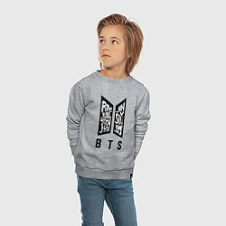 Свитшот хлопковый детский BTS Band, цвет: меланж — фото 2