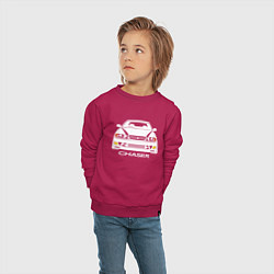 Свитшот хлопковый детский Toyota Chaser JZX100, цвет: маджента — фото 2