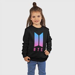Свитшот хлопковый детский BTS: Neon V, цвет: черный — фото 2
